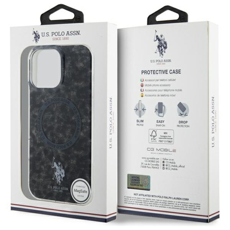 U.S. POLO ASSN. ETUI DO IPHONE 16 PRO MAX 6.9 DO MAGSAFE RING IML CZARNE
