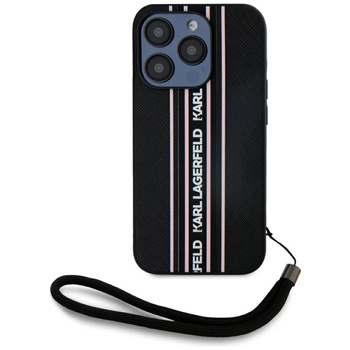 KARL LAGERFELD ETUI SAFFIANO STRIPES CORD DO IPHONE 15 PRO MAX Z LOGO KARLA