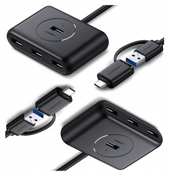 UGREEN HUB USB 3.0 + USB-C 3.1 4-PORTOWY OTG DO TELEFONÓW I TABLETÓW 5GBPS
