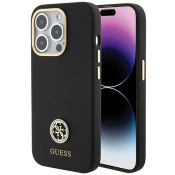 GUESS POKROWIEC HARDCASE DO IPHONE 15 PRO MAX 6.7 SILIKONOWY LOGO STRASS 4G