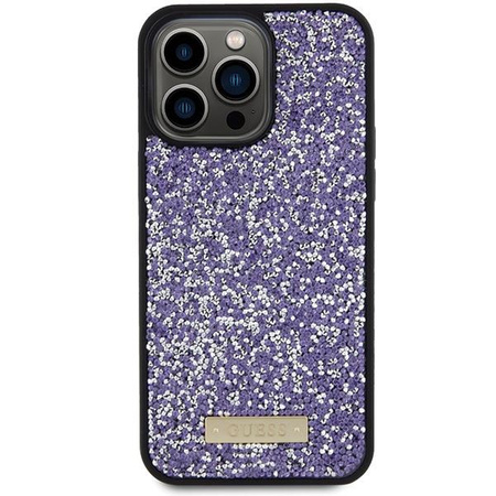Etui Guess Rhinestone Metal Logo na iPhone 15 Pro Max - różowe