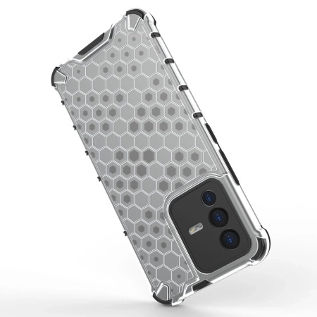HURTEL ETUI HONEYCOMB DO VIVO V23 5G POKROWIEC Z ŻELOWĄ RAMKĄ PRZEZROCZYSTY