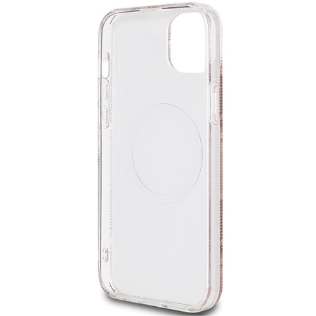 Etui Guess IML GCube MagSafe na iPhone 15 Plus / 14 Plus - brązowe