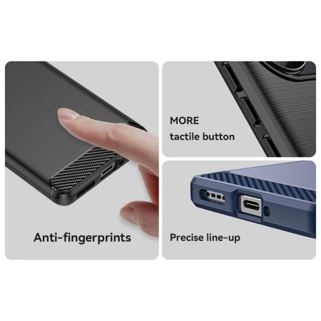 Carbon Case etui do Realme 10 Pro+ elastyczny silikonowy karbonowy pokrowiec czarne