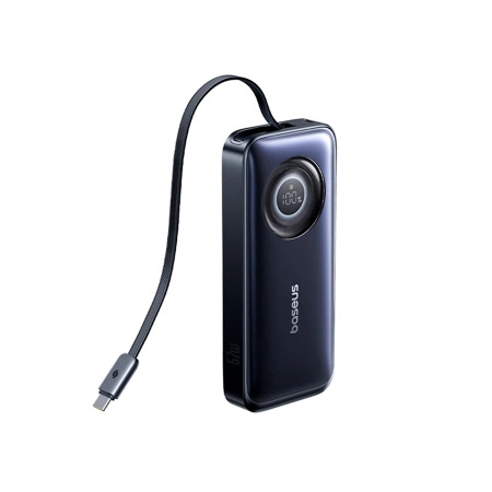 Powerbank Baseus EnerCore CR11 20000mAh 67W ze zwijanym kablem USB-C - czarny