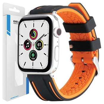 Beline pasek Apple Watch Solid Silicone38/40/41mm pomarańczowo-czarny orange/black