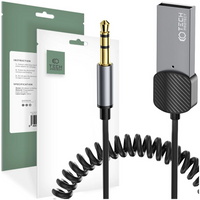 TECH-PROTECT ULTRABOOST BLUETOOTH AUX AUDIO ADAPTER CABLE GREY