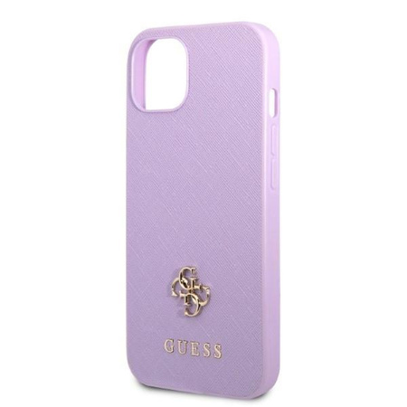 Etui Guess GUHCP13SPS4MU na iPhone 13 mini purpurowy/purple hardcase Saffiano 4G Small Metal Logo