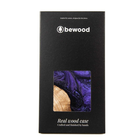 Etui z drewna i żywicy na iPhone 15 Pro Max MagSafe Bewood Unique Violet - fioletowo-czarne