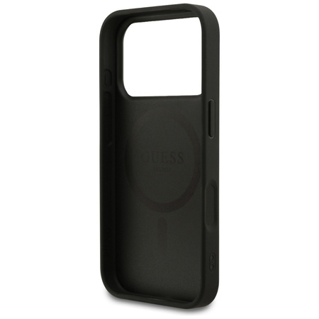 Etui Guess Saffiano Classic Logo MagSafe do iPhone 17 Pro czarny
