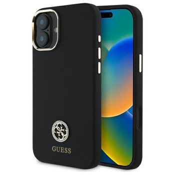 GUESS POKROWIEC HARDCASE DO IPHONE 16 6.1 Z LOGO I STRASS SILIKONOWY