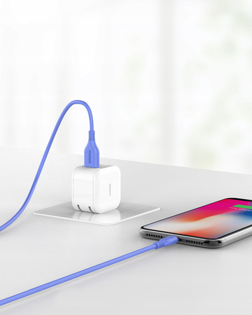 INNOSTYLE JAZZY KABEL USB LIGHTNING MFI SZYBKIEGO ŁADOWANIA DO IPHONE KEVLAR 2M NIEBIESKI