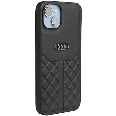 Etui Audi Genuine Leather na iPhone 14 - czarne AU-TPUPCIP14-Q8/D1-BK