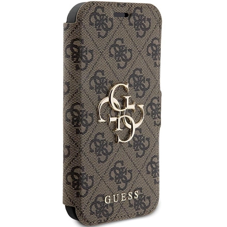 Etui Guess 4G Metal Logo na iPhone 15 Pro Max - brązowe