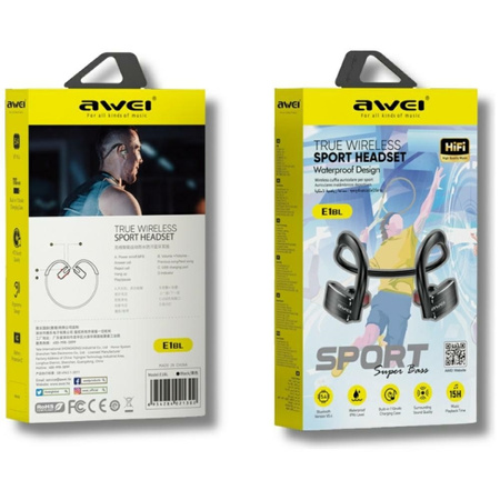 AWEI SŁUCHAWKI SPORTOWE BEZPRZEWODOWE E1BL BLUETOOTH 4.1 Z KONTROLĄ DŹWIĘKU