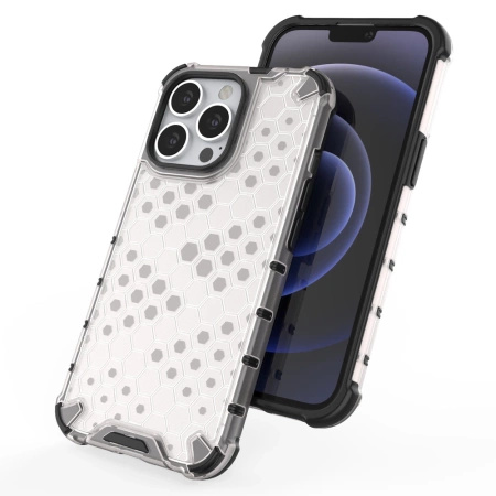 HURTEL ETUI PANCERNE HONEYCOMB DO IPHONE 13 PRO Z ŻELOWĄ RAMKĄ OCHRONA