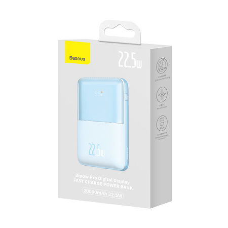 Powerbank Baseus Bipow Pro 20000mAh 22.5W niebieski z kablem USB Typu A - USB Typu C 3A 0.3m (PPBD040303)