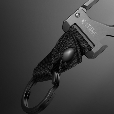 TECH-PROTECT CARABINER KEYCHAIN SLIDELOCK DO ZAWIESZENIA KLUCZY GUNMETAL