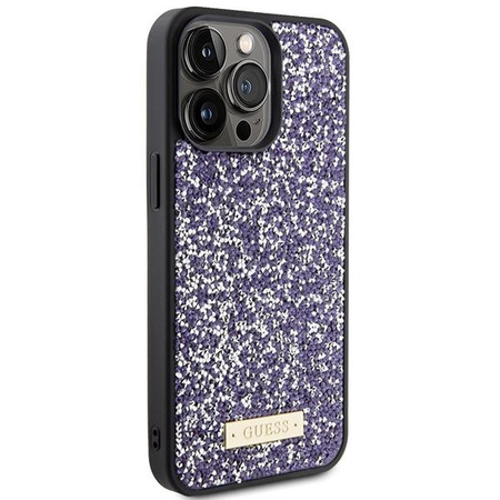 Etui Guess Rhinestone Metal Logo na iPhone 15 Pro - różowe