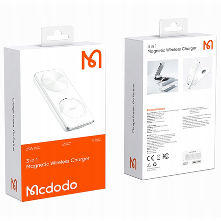 MCDODO STACJA DOKUJĄCA ŁADOWARKA INDUKCYJNA 3W1 DO IPHONE AIRPODS WATCH 15W
