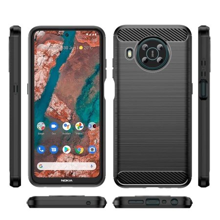 Carbon Case elastyczne etui pokrowiec Nokia X100 czarny