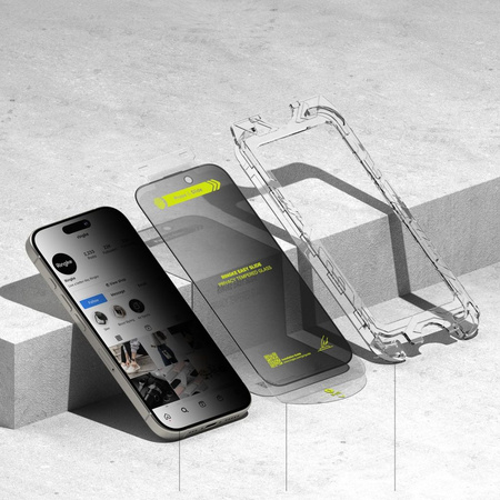 RINGKE SZKŁO PRYWATYZUJĄCE EASY SLIDE 2-PACK DO IPHONE 16 PRO MAX Z OCHRONĄ