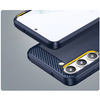 Carbon Case etui Samsung Galaxy S23+ elastyczny silikonowy karbonowy pokrowiec niebieskie