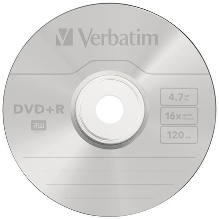 VERBATIM PŁYTA DVD-R 4.7GB 16X AZO 25 SZTUK DO DANYCH I ZDJĘĆ Z NAGRYWANIEM