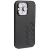 Etui Audi Synthetic Leather na iPhone 14 Pro - czarne AU-TPUPCIP14P-TT/D1-BK