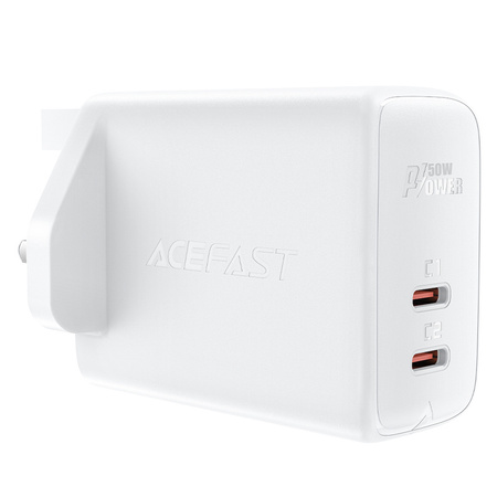 Acefast ładowarka sieciowa GaN (wtyczka UK) 2x USB Typ C 50W, Power Delivery, PPS, Q3 3.0, AFC, FCP (A32 UK)