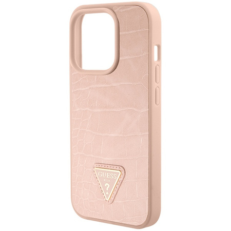 GUESS ETUI DO IPHONE 15 PRO MAX Z LOGO TRIANGLE I METALOWYM WYKOŃCZENIEM