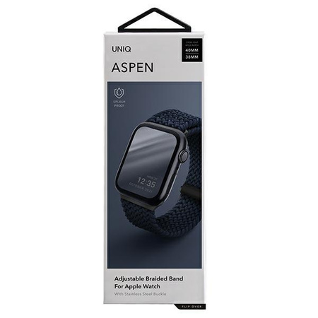 UNIQ pasek Aspen Apple Watch 40/38/41mm Series 4/5/6/7/8/SE/SE2 Braided niebieski/oxford blue