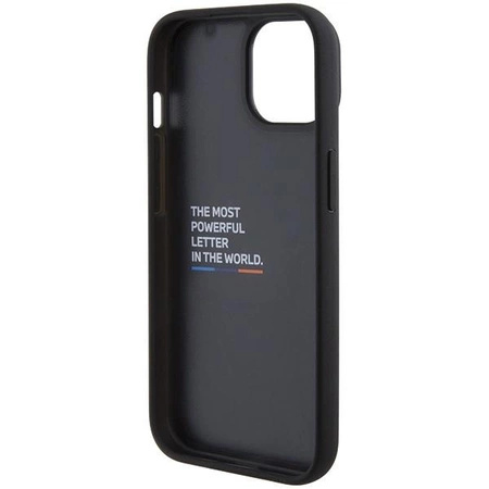 Etui BMW Leather Stamp Tricolor do iPhone 15 - czarne