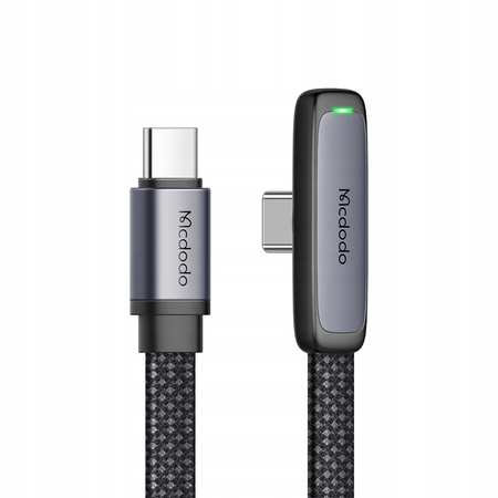 MCDODO KABEL USB-C KĄTOWY SZYBKIE ŁADOWANIE USB TYP C 3A 65W CZARNY 1M