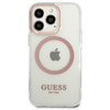 Guess GUHMP13LHTRMP iPhone 13 Pro / 13 6,1" różowy/pink hard case Metal Outline Magsafe