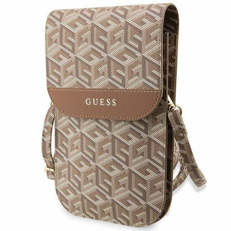 Torebka Etui Guess GCube Stripe GUWBHGCFSEW - brązowa