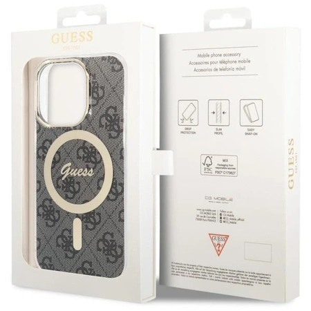 Etui Guess 4G MagSafe na iPhone 14 Pro - czarne