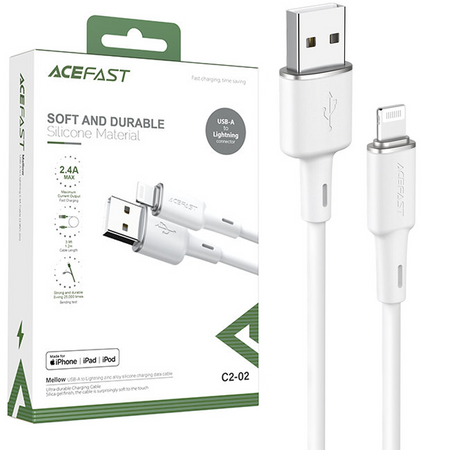 Acefast kabel MFI USB - Lightning 1,2m, 2,4A biały (C2-02 white)