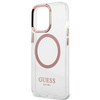 Guess GUHMP13LHTRMP iPhone 13 Pro / 13 6,1" różowy/pink hard case Metal Outline Magsafe