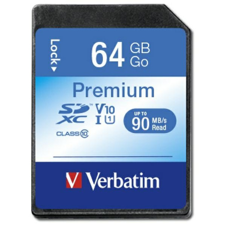 VERBATIM KARTA PAMIĘCI 64GB SDXC U1 DO APARATU FOTOGRAFICZNEGO 4K V10