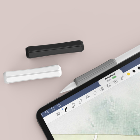 Stoyobe Silicone Holder uchwyt silikonowy dla Apple Pencil 1 / Apple Pencil 2 / Huawei M-Pencil szary