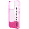 Etui Karl Lagerfeld KLHCP14LLCKVF na iPhone 14 Pro - różowe Liquid Glitter Elong