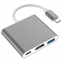 Adapter, 3 w 1, USB typu C, do Hdmi, Space Grey, Co2