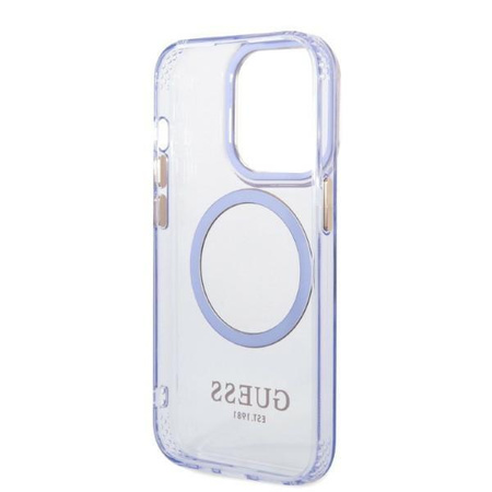 Etui Guess GUHMP14LHTCMU na iPhone 14 Pro purpurowy/purple Gold Outline Translucent MagSafe