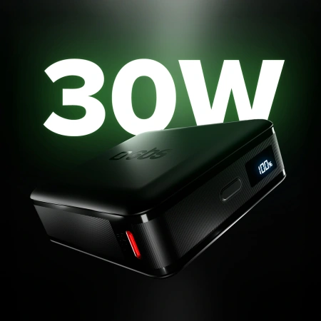 Powerbank SBS HD 30W 10000mAh USB-C z wyświetlaczem LCD - czarny