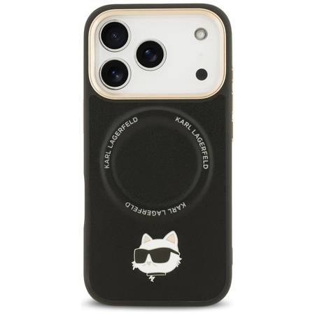 Etui Karl Lagerfeld Big Strap Choupette  Metal Logo MagSafe do iPhone 17 Pro Max czarny