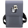 Etui Karl Lagerfeld Torebka KLWBSAKCPMG - srebrne Saffiano Karl&Choupette