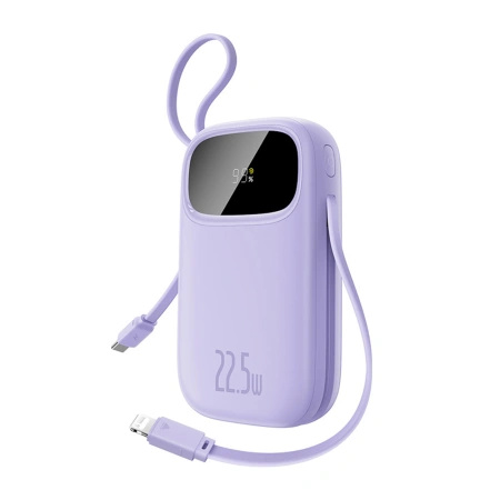 Powerbank Baseus EnerFill FC21 Qpow 3 Ultra 20000mAh 22.5W z wyświetlaczem cyfrowym z dołączonym kablem - fioletowy