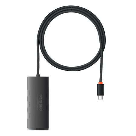 Baseus Lite Series przejściówka HUB USB Typ C - 4x USB 3.0 1m czarny (WKQX030401)