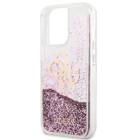 GUESS ETUI HARDCASE DO IPHONE 13 PRO MAX 6,7 ZŁOTY LIQUID GLITTER OPÓŹNIONE